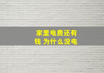 家里电费还有钱 为什么没电